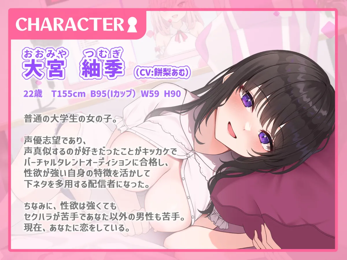 V配信者‘中の人’×オホ声ドスケベえっち〜同じ大学の清楚なあの子は実は…〜