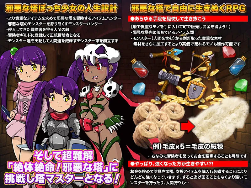 難攻不落の塔で生活する少女