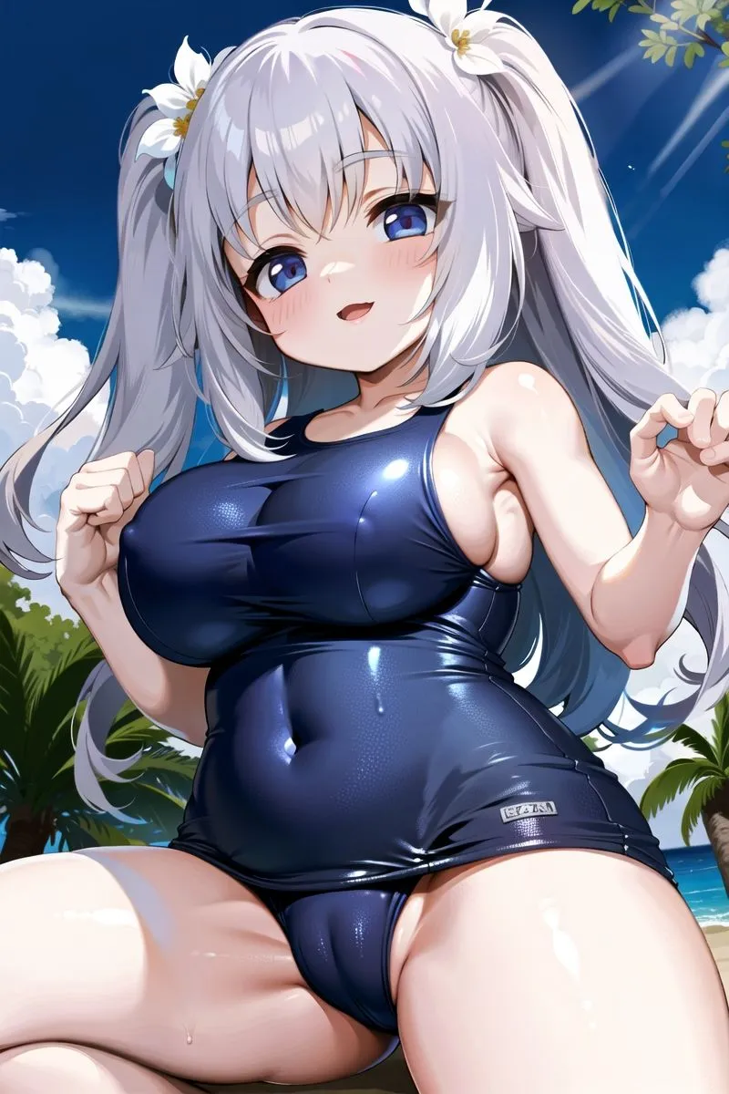 ムチムチぷにぷに少女！ロリ巨乳スク水着の食い込み見ながら生ハメ！！