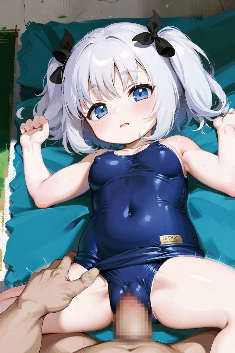 ムチムチぷにぷに少女！ロリ巨乳スク水着の食い込み見ながら生ハメ！！